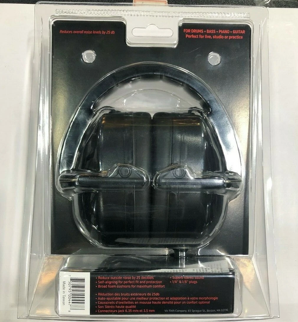 Vic Firth SIH1 musican s stereo isolation Headband Headphones Black