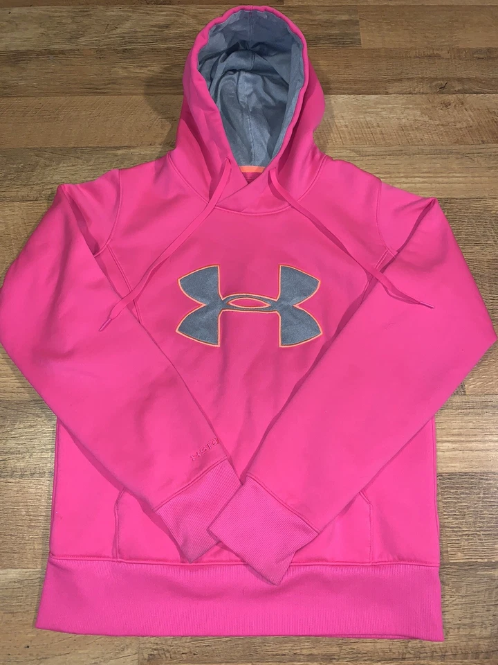 Under Armour Storm Hoodie Pink Cold Gear Charged Cotton Women’s Size Small S - Image 2 of 4