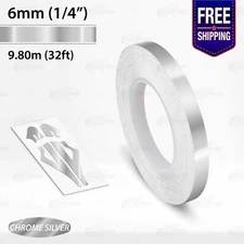 CHROME SILVER 1/4" PIN STRIPE Car Model Motorcycle Decal TAPE Vinyl Sticker 6mm