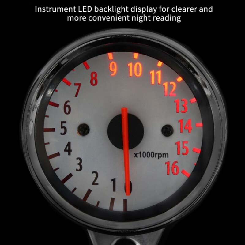Motorcycle Tachometer 1.6W Metal Housing Electronic Inductive Pointers