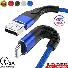 Premium Nylon USB A to Type C Charger Cable For Samsung A55 A15 A35 A54 A56 A36
