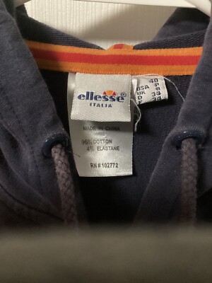 Ellesse Petite/Small Vintage Blue & White Zip Jacket Hoodie | eBay