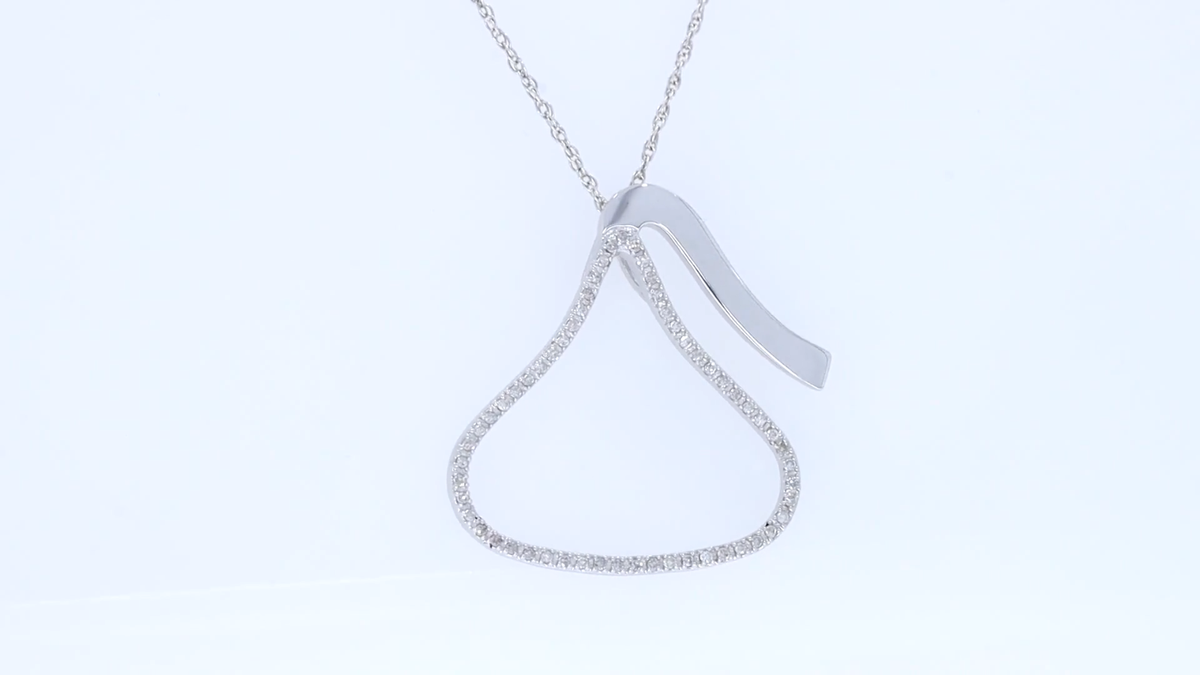 1/5ct Natural Diamond Hershey'S Kiss Outline Pendant 18