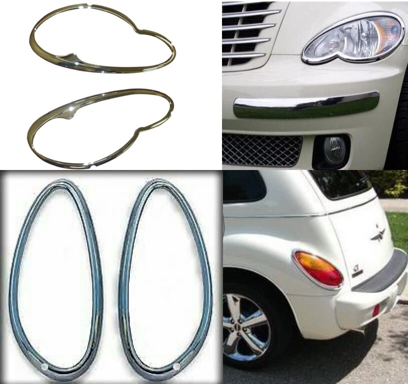 PT CRUISER CHROME HEAD LIGHT TAIL LIGHT TRIM COVER RINGS 2006