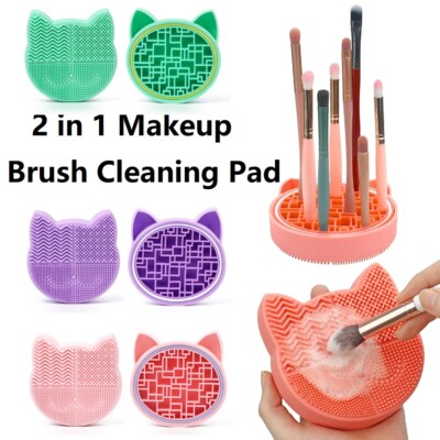 Makeup Pinsel Reiniger 2 in 1 Silikon Matte Pinselmatte Cosmetic Brush Cleaner