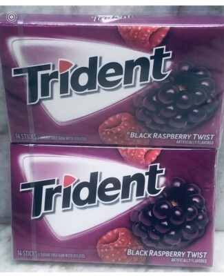 Trident Black Raspberry Twist-U Will Receive 2 Pks Containing 14 Sticks Ea-New