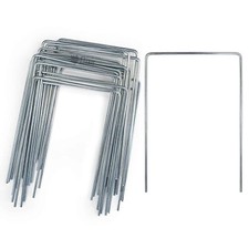 100mm Galvanised Ground Staples Steel Pegs | Garden Fleece & Weed Membrane Pins