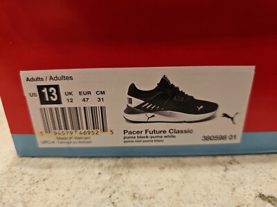 Puma Mens Pacer Future Classic 380598-01 Black Running Shoes  display picture 3