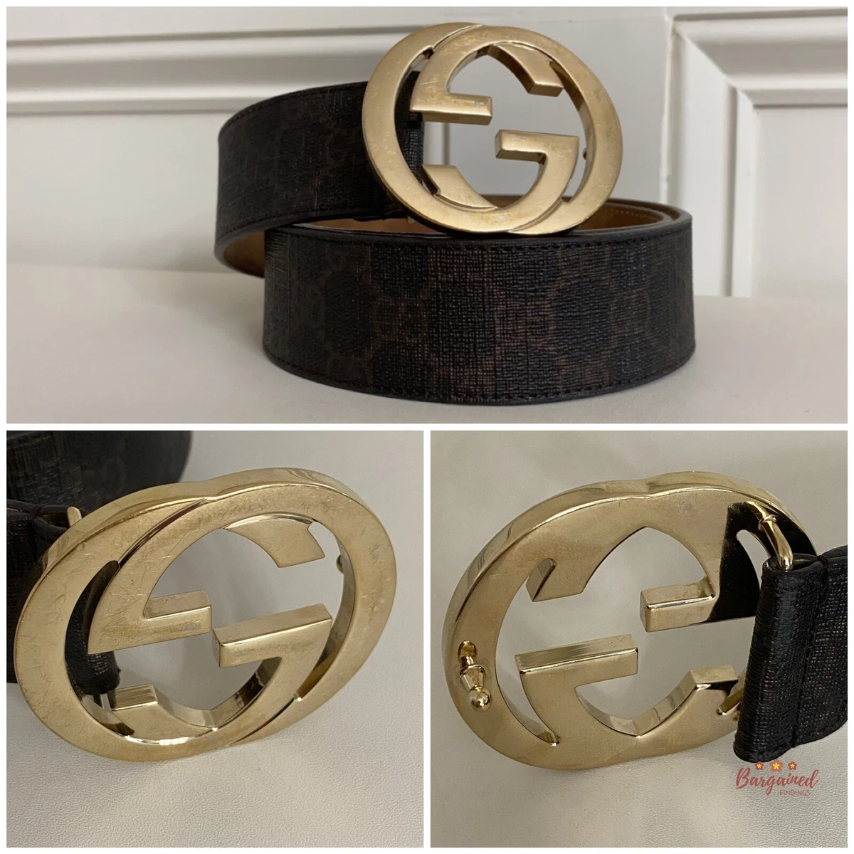 Gucci Supreme Canvas Belt with Interlocking G Buckle in Brown