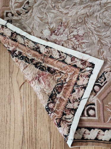 Aubusson Hand Knotted Carpet 8.25 X 5 FT - Picture 5 of 6