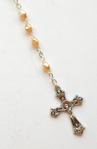 Imitation Pearl Beads First Communion Rosary - Girls - - Picture 3 of 4