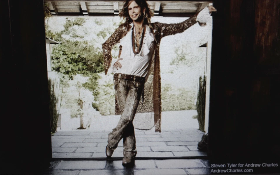 Pantalones de mezclilla rectos blancos Steven Tyler para Andrew Charles nuevos para hombre talla 32X32 tachuelas Foto 4 de 4