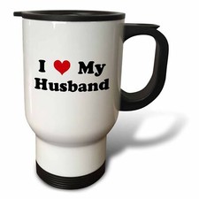 3dRose I Love My Husband 14oz Stainless Steel Travel Mug