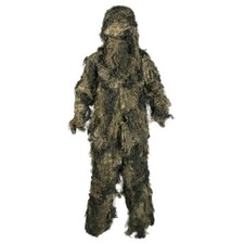 Mil-Tec Ghillie Anzug Anti-Feuer Basic Tarnung Jagd Paintball 3D Woodland Camo