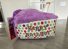 Juguete para Perros Chirriante Mascota Juguete Feliz Cumpleaños Rebanada de Pastel Peluche 6" Nuevo con Etiquetas Fiesta Regalo Mascota
