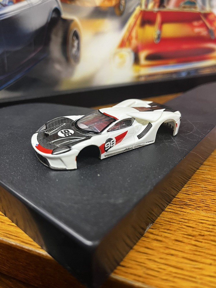 NEW AFX MEGA G+ FORD GT #98 WHITE/BLACK HERITAGE EDITION HO SLOT CAR BODY