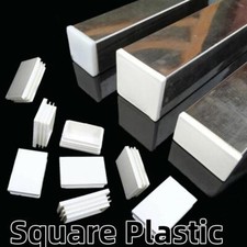 Square Plastic End Caps Blanking Plugs Tube Pipe Box Section Inserts White Plug