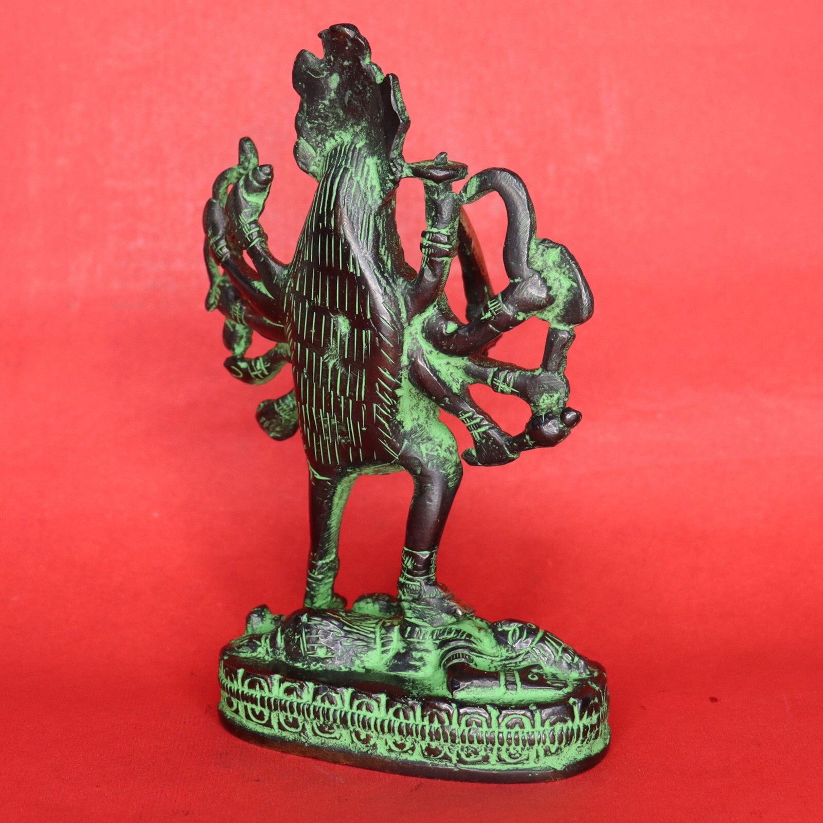 Handmade Brass Goddess Kali Standing on Shiva's Chest Figure Durga
