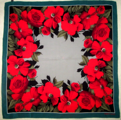 Écharpe Foulard En Soie PAOLI Vintage - Dimensions 31x110 Cm - Couleur Marron - Occasion (mousseline)