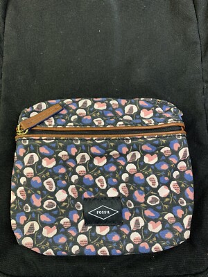 Fossil Floral Backpack Coated Canvas Fossil Keyper Coated Canvas Floral Midnight Blue School  main image 3