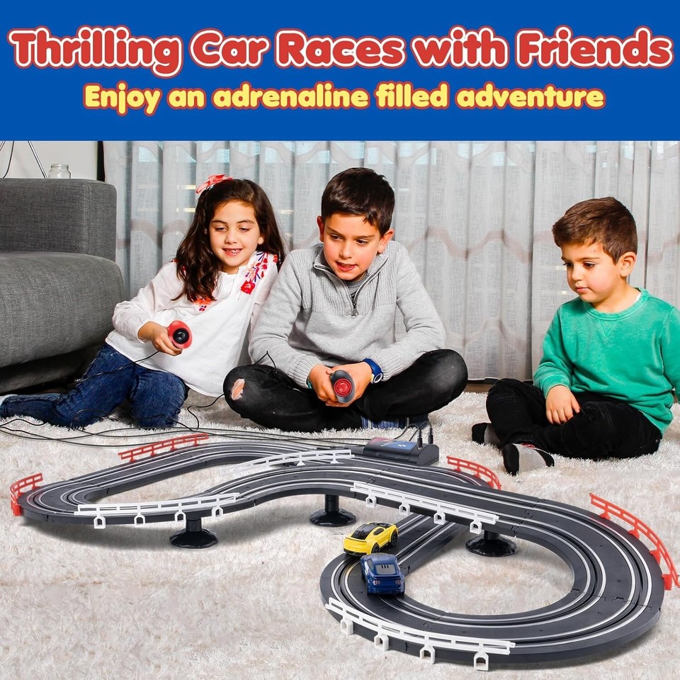 Slot Car Race Track Set Electric Powered Race Track Dual Racing Car ...