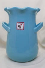 Stoneware by Grestel Made in Portugal 7.75" Cyan Blue Double Handle Vase