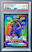 2024-25 Panini Prizm Black LEBRON JAMES #4 Groovy SSP PSA 10 Gem Mint! POP 4