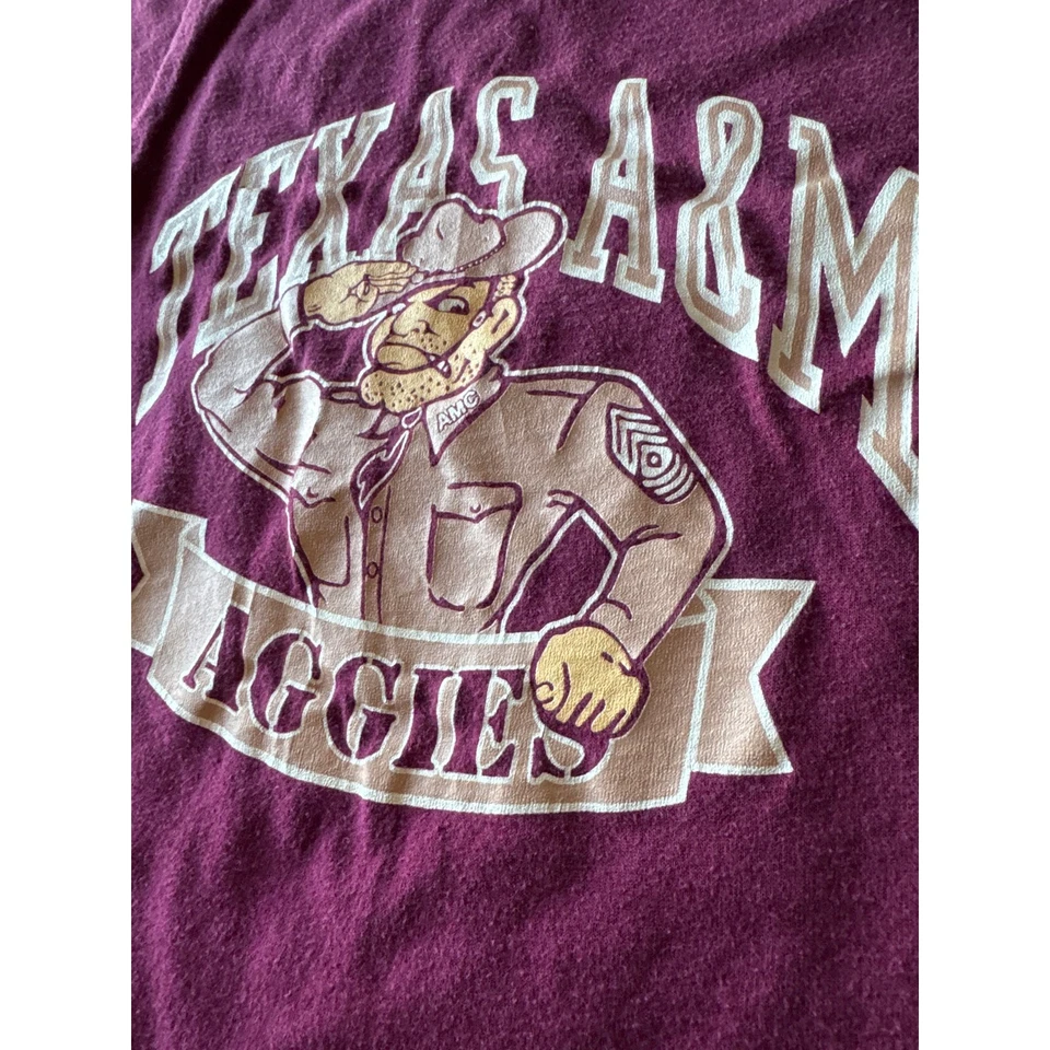 Camiseta de Colección Texas A&M Aggies Mascota Jerzees Hecha en EE. UU. Cosida Única Juvenil S 6-8 Foto 3 de 4