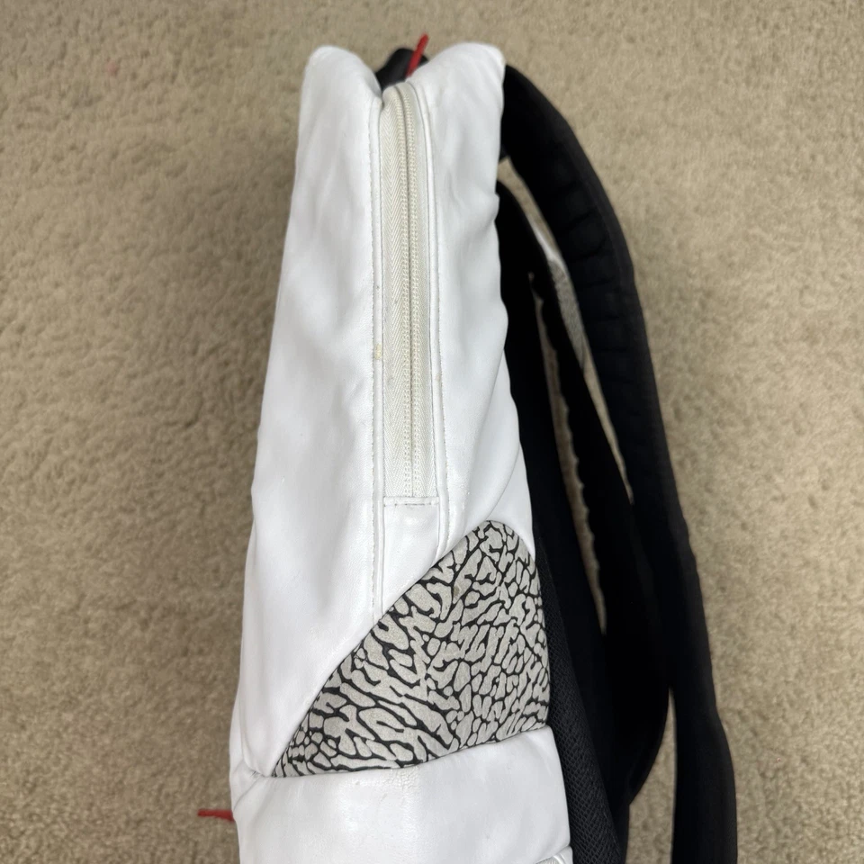 Backpack Nike Air Jordan 3 White Cement Grey Red Basketball Bag Elephant 2017-18 - Image 3 of 4