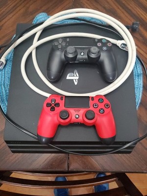 Sony PlayStation 4 PRO PS4 1 TB 4K Console Bundle W/ 2 Wireless Controllers 