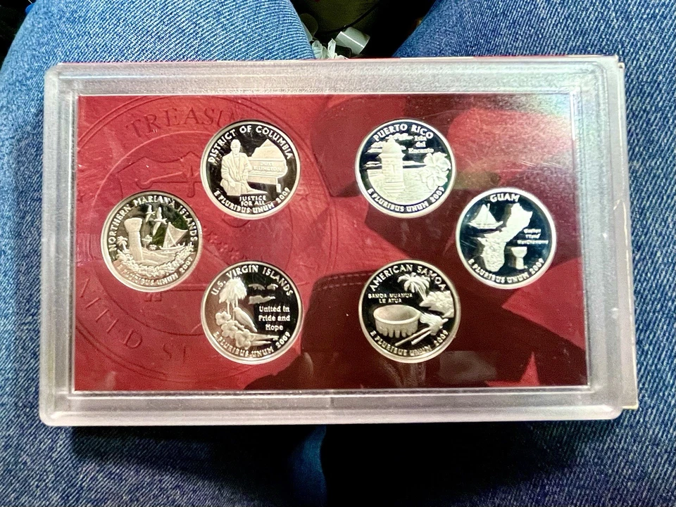 2009 S SILVER PROOF State TERRITORIES Quarter Set    Box and COA 6 Coins US Mint - Image 2 of 4