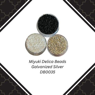 Set of 3 Colors Miyuki 11/0 Delica Seed Beads Opaque Black White Silver 15 Grams