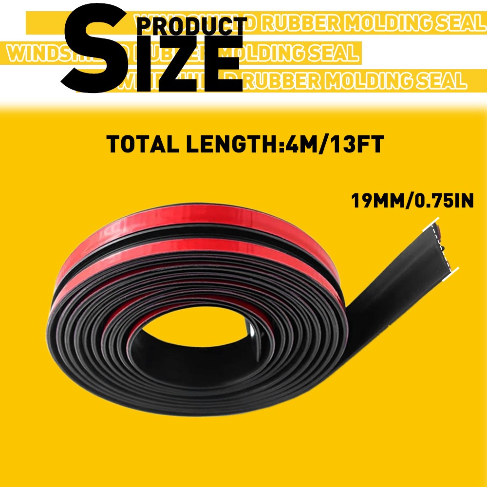 Windshield Rubber Molding Seal Trim Universal for Windscreen Sunroof Tape 4M C