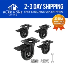 Heavy Duty 3-Inch Casters with Lock - Max Load 2000LBS for Furniture and More