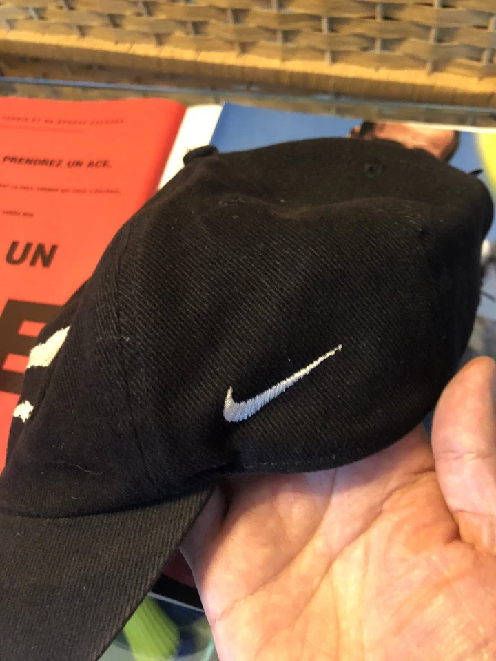 Vintage Nike Andre Agassi Cap Challenge Court Tennis Hat Black 90s RARE - Image 3 of 4