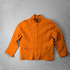 Eileen Fisher Boiled Wool Jacket Medium Orange Full Zip 83BW Vintage Style