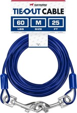 Dog Tie Out Cable 25 Feet  Dog Runner Cable for Yard  Heavy