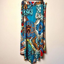 India Boutique Boho Psychedelic Maxi Skirt Asymmetrical Baroque Fairycore Y2K