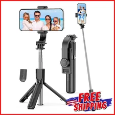 4 IN 1 PORTABLE SELFIE STICK 360 Extendable Phone Tripod Stand Wireless Remote