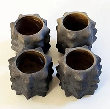 4 MEXICO OAXACA ATZOMPA FOLK ART CERAMIC POCHOTE SPIKE MEZCAL COPITA TEQUILA CUP