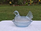 Original Vintage Rare PASTEL BLUE Indiana Glass Hen On Nest NOT CORNFLOWER — photo 2