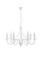 Rustikaler Kronleuchter Weiß Ø60Cm Decke Landhauslampe Lampe HäNgeleuchte Innen
