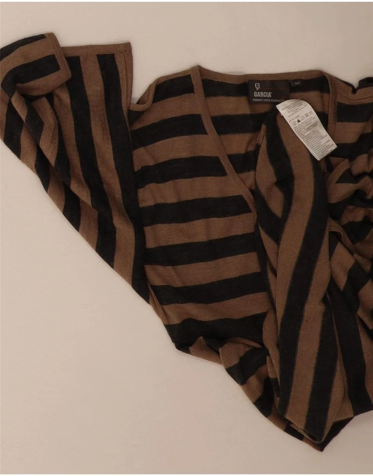 Vestido tipo jersey de ala de murciélago GARCIA para mujer Reino Unido 14 grande beige a rayas acrílico FV04 Foto 3 de 4