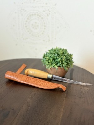 Vintage J. Marttiini Finland Rapala 6'' Fillet Knife Hand Ground & Leather Sheath