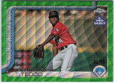 2025 Topps Pro Debut #PDC-95 Emiliano Teodo Chrome Green Wave Refractor #/99