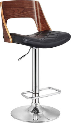 Adjustable Vintage Hydraulic Swivel Barstool, 24''-32'', Walnut Finish