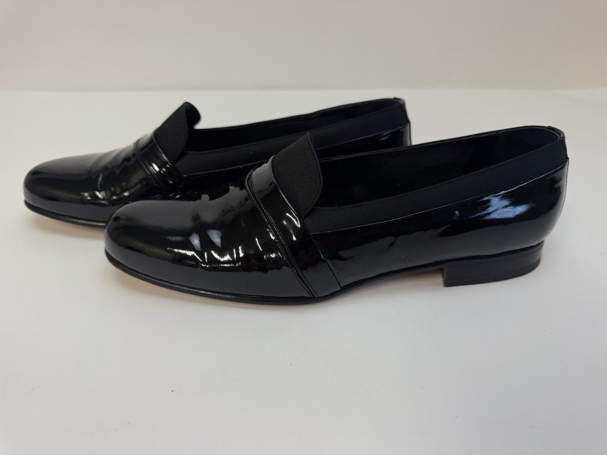 Mezlan‎ Mirage Loafers Formal Tuxedo Black Patent Leather Satin Trim Shoes 9 M Mezlan Men main image 3