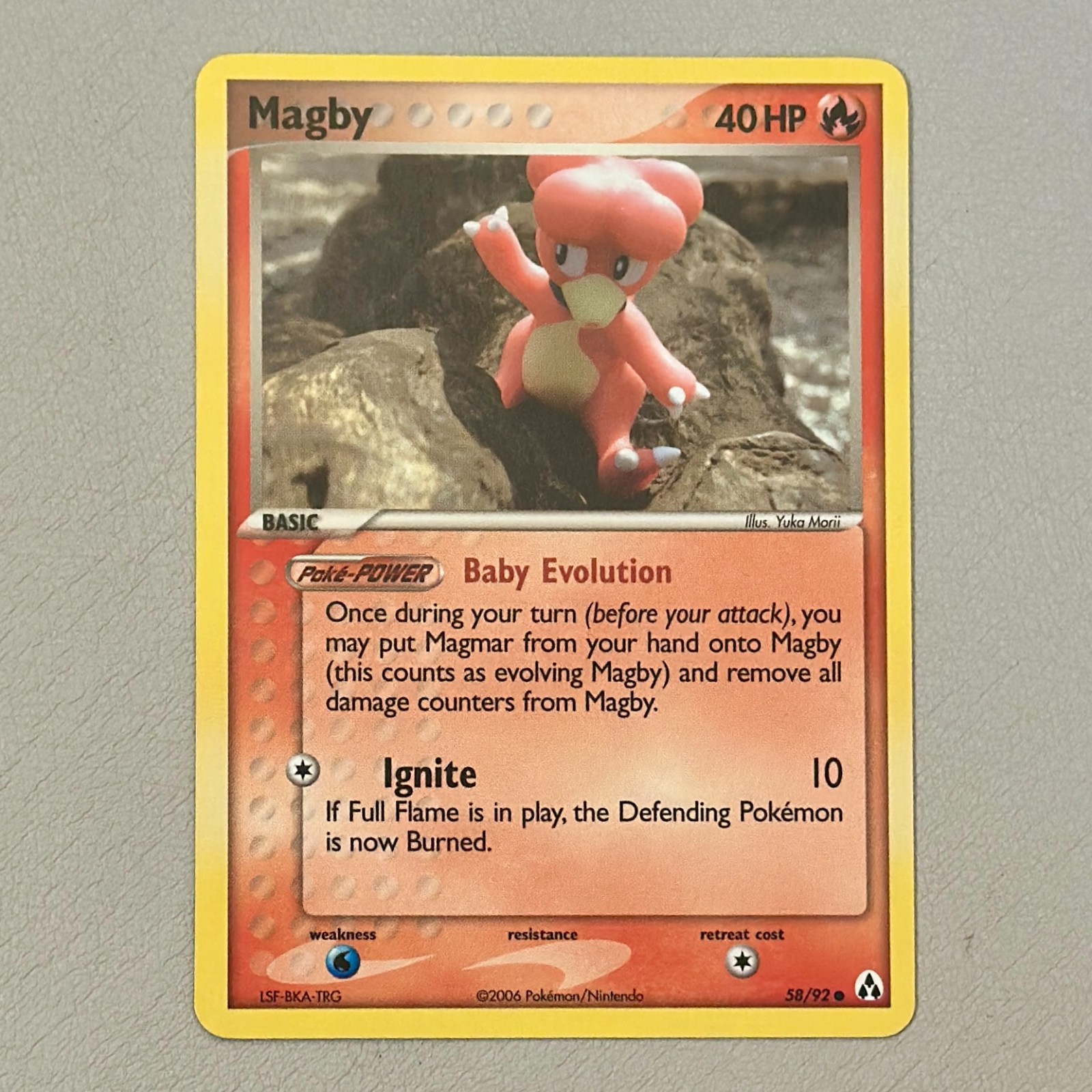 Magby 58/92 Legend Maker Regular Pokemon TCG 2006 Near Mint Condition