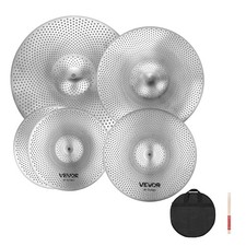 Low Volume Cymbal Pack,4 Pieces Quiet Cymbals for Drum Set,Alloy Cymbals Drum S