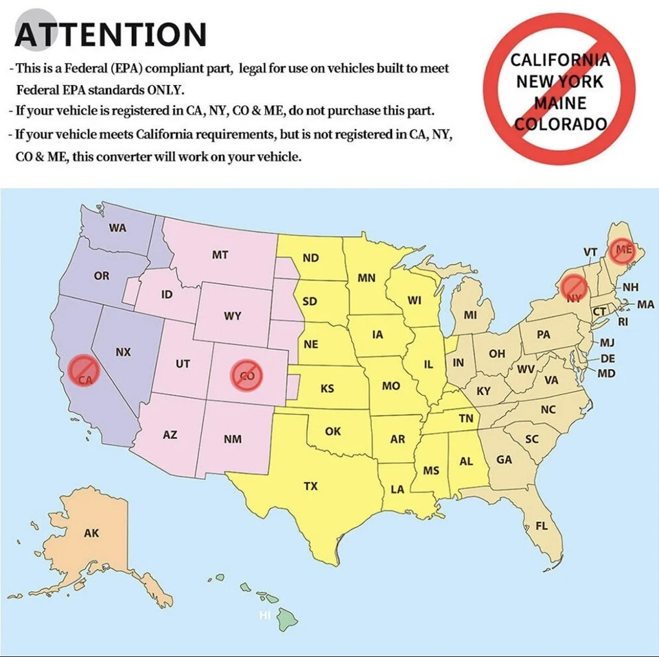 Juego de 2 convertidores catalíticos para Chevy Equinox/GMC Terrain 2010-2017 2,4 L EPA Foto 3 de 4